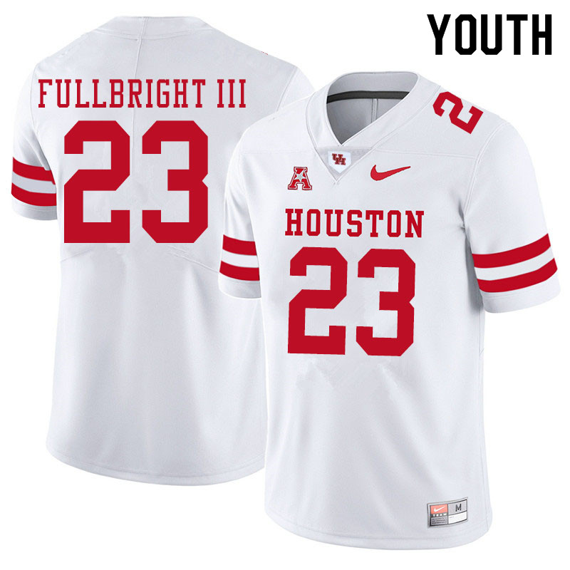 Youth #23 James Fullbright III Houston Cougars College Football Jerseys Sale-White